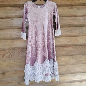 Girls crushed velvet dress